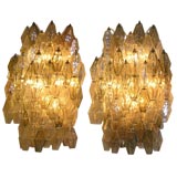 A Fantastic Pair of Grand Scaled Wall Sconces by Venini
