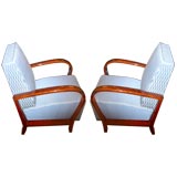 A Pair of Mahogany Art Deco Open Armed Club Chairs