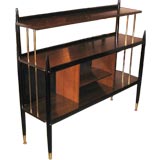 A Small Modernist Server in Mahogany with Brass Detailing