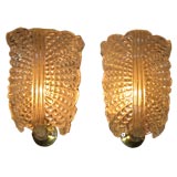 A Pair of Murano Glass Wall Sconces