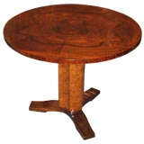 A French Art Deco Round Occasional Table in Walnut A French Art Deco Round Occasional Table in Walnut