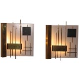 A Rare Pair of Wall Sconces by Gio Ponti for Lumi