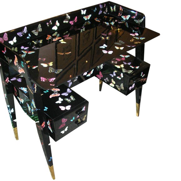 Superb "Butterfly " Desk by Gio Ponti, manuf. by Fornasetti