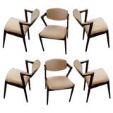 A Set of Six Dining Chairs in Rosewood by Kai Kristiansen