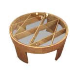A Glass Topped Cocktail Table in Limed Oak