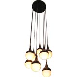 A Fabulous Modernist Eight Light Chandelier by Stilnovo