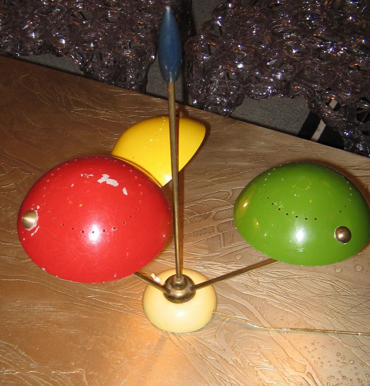 Eine sehr seltene dreiflammige Tischlampe von Gino Sarfatti, Modell 534 (Mitte des 20. Jahrhunderts)