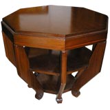 French Mahogany Art Deco Octagonal Occasional Table, ca. 1930