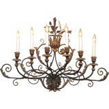 A Large Wrought Iron Art Deco Wall Sconce