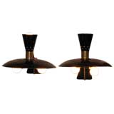 A Pair of Large Modernist Lacquered Wall Sconces by Stilnovo