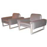 A Pair of Modernist Club Chairs by Emiel Veranneman