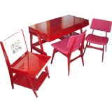 A Rare Four Piece Desk and Chair Set by Silvio Cavatorta