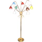 A Large Nine Arm Floorlamp in Brass by Arredoluce