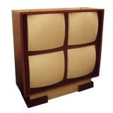 A Modernist Four Door Cabinet in Rosewood and Acrylic