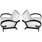 Pair of Art Deco open Armchairs, ca. 1935