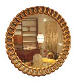 A Large Scale Round Gilt Framed Wall Mirror