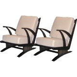A Pair of Art Deco Open Arm Club Chairs