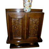 Beautifully carved wall cabinet by Jacques Klein, France c 1939