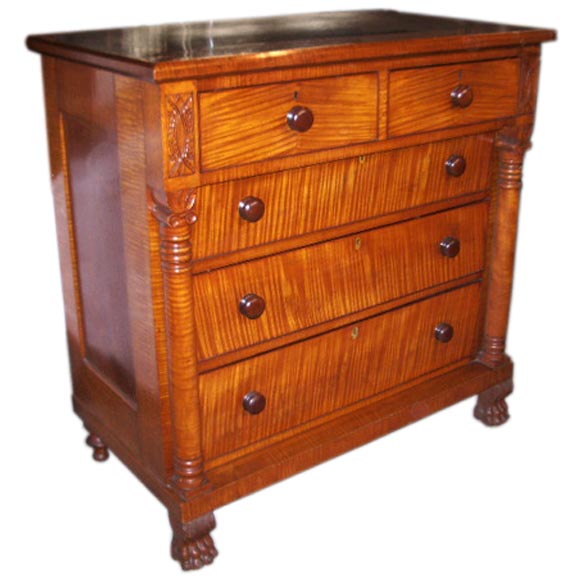 American Tiger Maple Chest For Sale