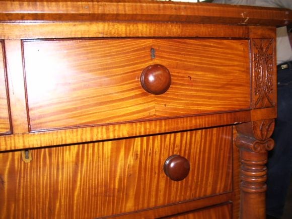 Wood American Tiger Maple Chest For Sale