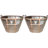 Pr of Champagne wire and metal baskets