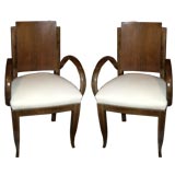 Pair of French Open Arm Chairs