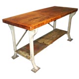 Wood and steel work table