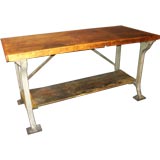 Wood and steel work table