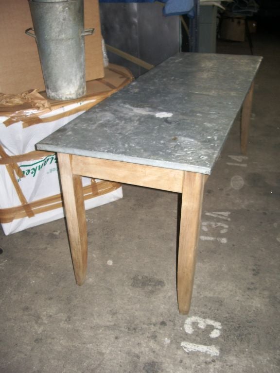 Zinc top old florist table