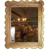 Gilt wood tramp art mirror
