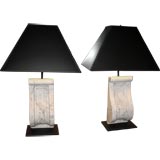 Pair of Marble  Corbell Lamps