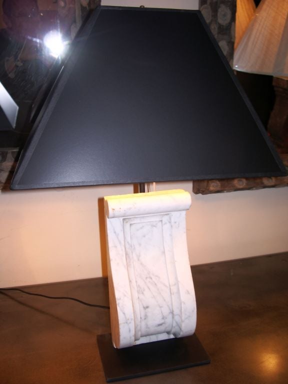 Pair of Marble  Corbell Lamps
