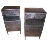 Vintage Pair of French Industrial End Tables
