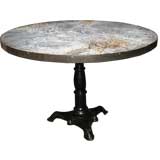 Zinc top pedestal table
