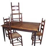 Table and 4 ladderback chairs
