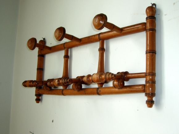 Faux Bamboo Multi Prong Hat Rack In Excellent Condition In New York, NY