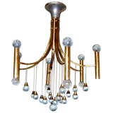 Vintage Deco Modern Crystal Ball Chandelier