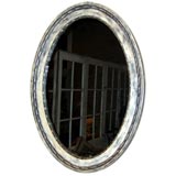 Oval Mirror with Bead Details