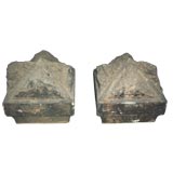 Antique Pair of Post Tops/Wall Tops
