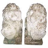 Antique Pair of Vincenza Stone Lions