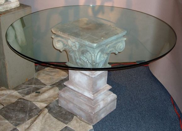 American Stone Pedestal Table Base For Sale