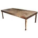 Vintage Industrial Iron Dining Table