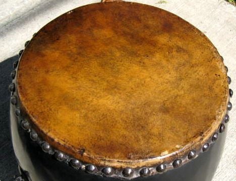 20th Century Leather Top Drum Table