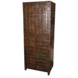 Vintage Industrial Wood and Iron Cabinet