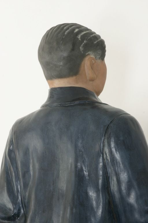 Plaster 1970'S  MAO PROPAGANDA  FOUR FOOT STATUE