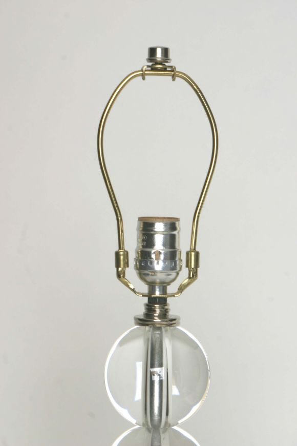 Pair of Stacked Glass Sphere Lamps In Excellent Condition In Hudson, NY