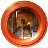 Vintage Large Round Industrial Frame with Mirror
