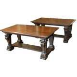 Matched Pair of Monumental Library Tables