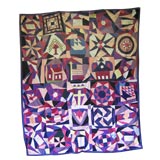 Antique BOLD FOLK ART CRAZY QUILT