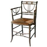 19th Century Lyre Back Arm Chair